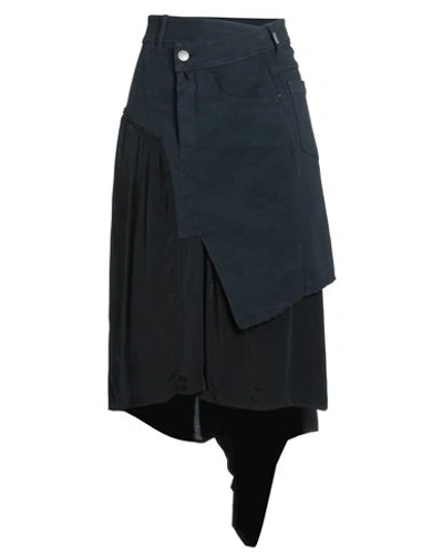 High Woman Midi Skirt Midnight Blue Size 10 Cotton, Elastane, Cupro, Rayon