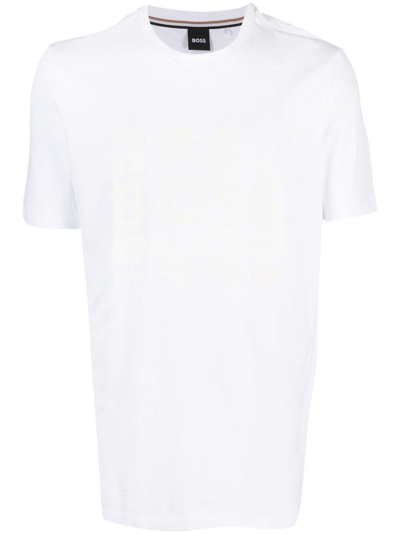 Hugo Boss Logo-print Cotton T-shirt In White