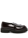 DOUCAL'S FRINGE-DETAIL LEATHER LOAFERS