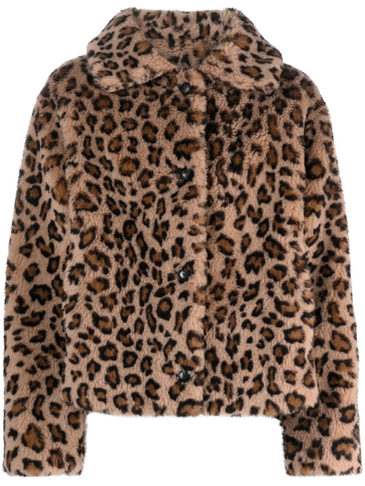 Yves Salomon Hooded Leopard-print Shearling Jacket In B0851-leopard