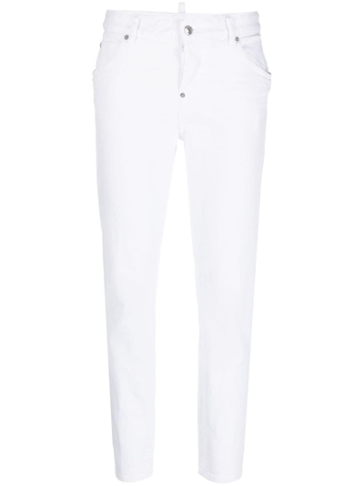 Dsquared2 Gerade Cropped-jeans In White
