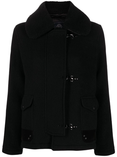 Fay Faux-fur Collar Wool Jacket In Black
