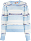 HUGO BOSS STRIPE-PATTERN CREW-NECK SWEATSHIRT