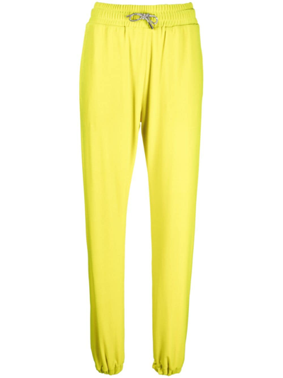Alexandre Vauthier High-waisted Drawstring Track Pants In Gelb