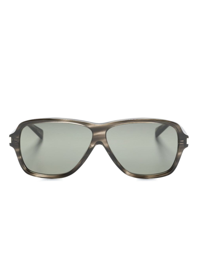 Saint Laurent Sl 609 Pilot-frame Sunglasses In Grey