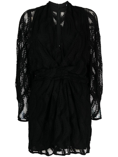 Iro Emsi Patterned-lace Minidress In Black