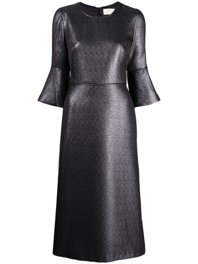 Jane Renata Metallic-finish Flared Dress In Metallisch