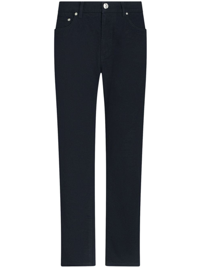 Etro Jacquard-jeans Mit Ton In Ton-muster In Navy Blue