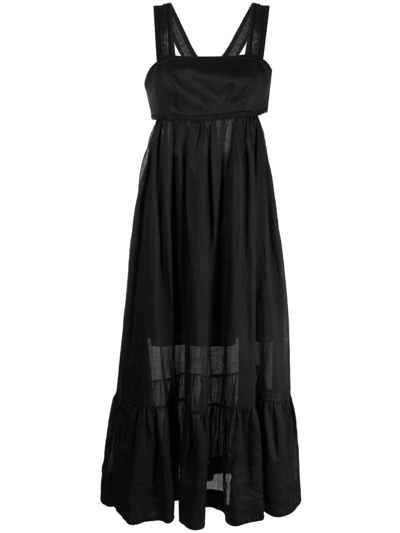 Zimmermann Bow-detailing Midi Dress In Black