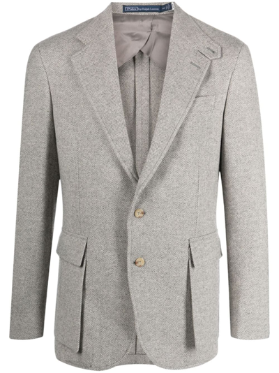 Polo Ralph Lauren The Rl67 Herringbone-pattern Blazer In Grau