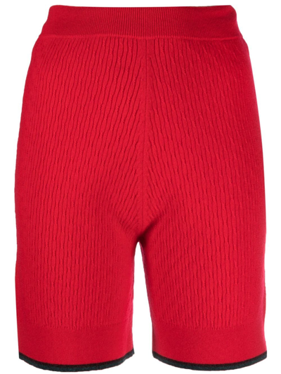 Barrie Elasticated-waist Cashmere Shorts In Rot