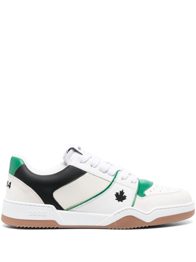 Dsquared2 Low Top Leather Sneaker. In Multi