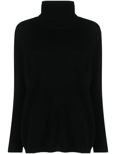 Allude Roll-neck Knitted Jumper In Schwarz