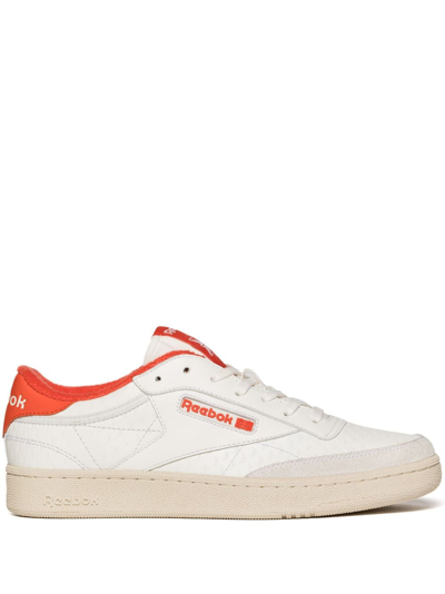 Reebok Special Items Club C Embossed Leather Sneakers In White