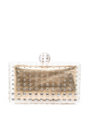 AQUAZZURA CRYSTAL-EMBELLISHED TRANSPARENT CLUTCH