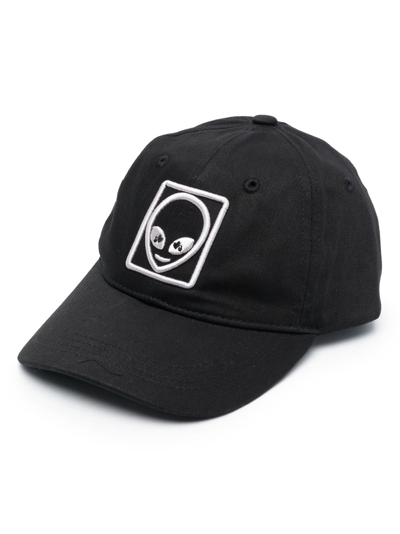 Gcds Wirdo Embroidered Cotton Baseball Cap In Black