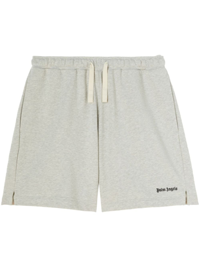 Palm Angels Joggingshorts Mit Logo-stickerei In Grey