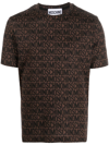 Moschino Logo-print Crew Neck T-shirt In Dark Brown