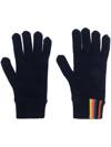 PAUL SMITH STRIPED KNITTED WOOL GLOVES