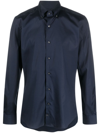 Fay Tailored Long Sleeves Cotton Shirt In Blau