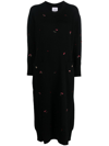 BARRIE FLORAL-EMBROIDERY CASHMERE DRESS