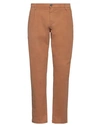 Yan Simmon Man Pants Camel Size 36 Cotton, Elastane In Beige
