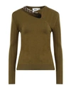 Anna Molinari Blumarine Woman Sweater Military Green Size 6 Viscose, Polyamide, Wool