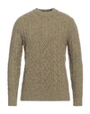 +39 Masq Man Sweater Sage Green Size 40 Cotton, Polyamide, Alpaca Wool, Wool In Yellow