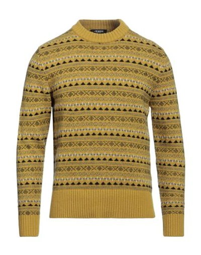 +39 Masq Man Sweater Mustard Size 44 Merino Wool, Acrylic, Polyamide, Mohair Wool In Yellow