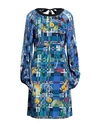 Cavalli Class Woman Midi Dress Blue Size 4 Viscose, Elastane In Blue