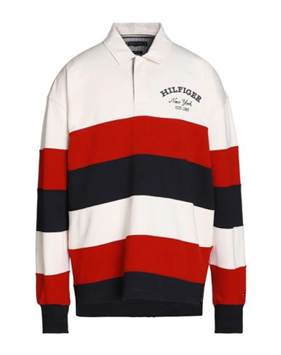 Tommy Hilfiger Man Sweatshirt Red Size M Viscose, Cotton