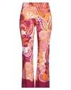 True Royal Woman Pants Magenta Size 6 Silk In Pink