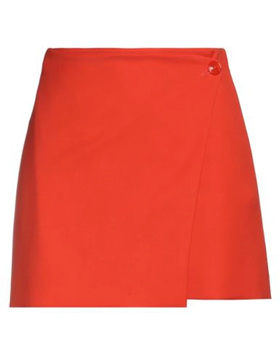 Patrizia Pepe Woman Mini Skirt Orange Size 4 Polyester, Viscose, Elastane