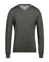 +39 Masq Man Sweater Military Green Size 36 Merino Wool