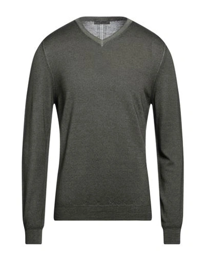 +39 Masq Man Sweater Military Green Size 36 Merino Wool In Green