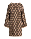 Pour Moi Woman Mini Dress Camel Size M/l Viscose, Polyester, Polyamide In Beige