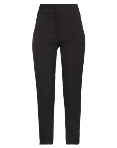 Peserico Woman Pants Dark Brown Size 10 Polyester, Viscose, Cotton, Elastane In Brown