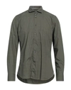 Tintoria Mattei 954 Man Shirt Military Green Size 16 Cotton In Sage Green