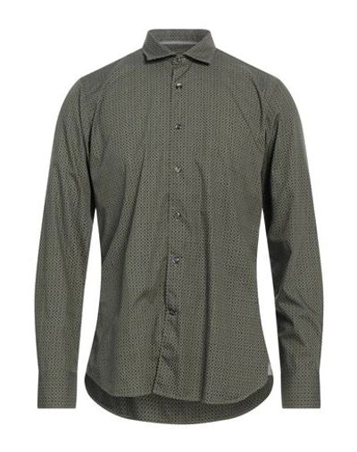 Tintoria Mattei 954 Man Shirt Military Green Size 16 Cotton