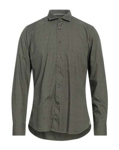 Tintoria Mattei 954 Man Shirt Military Green Size 16 Cotton In Sage Green