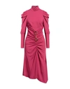 Cavalli Class Woman Midi Dress Fuchsia Size 10 Viscose, Elastane In Pink