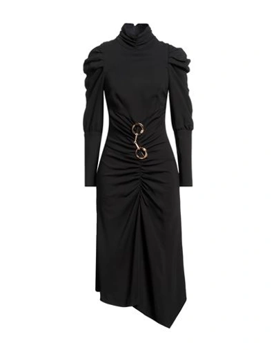 Cavalli Class Woman Midi Dress Black Size 12 Viscose, Elastane