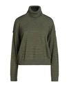 Only Woman Turtleneck Military Green Size Xl Acrylic