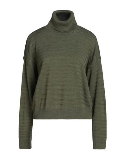 Only Woman Turtleneck Military Green Size Xl Acrylic