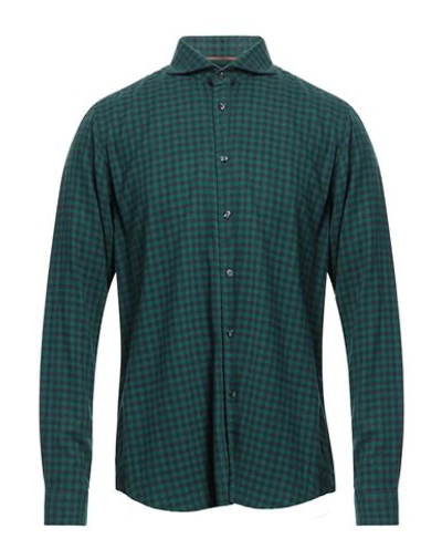 Tintoria Mattei 954 Man Shirt Emerald Green Size 16 Cotton