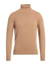 Drumohr Man Turtleneck Sand Size 46 Cashmere In Beige