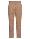 Berna Man Pants Camel Size 40 Cotton, Elastane In Beige