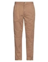 Berna Man Pants Camel Size 32 Cotton, Elastane In Beige
