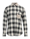 Tintoria Mattei 954 Man Shirt Grey Size 16 Cotton, Viscose, Polyester, Elastane In Grey