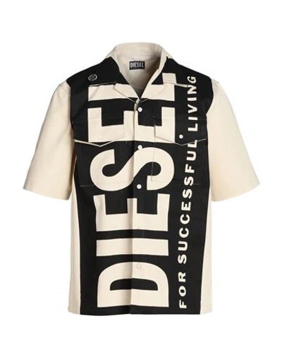 Diesel S-mac-22 Logo-print Organic Cotton-twill Shirt In 1aba